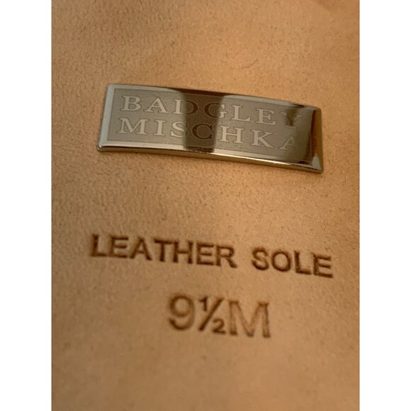 Badgley Mischka Embellished Peep-Toe Stiletto Heels Size 9.5M Satin & Leather - Picture 3 of 13